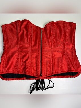Top Drawer by daisy corsets red strapless overbust corset top size 6XL NWT